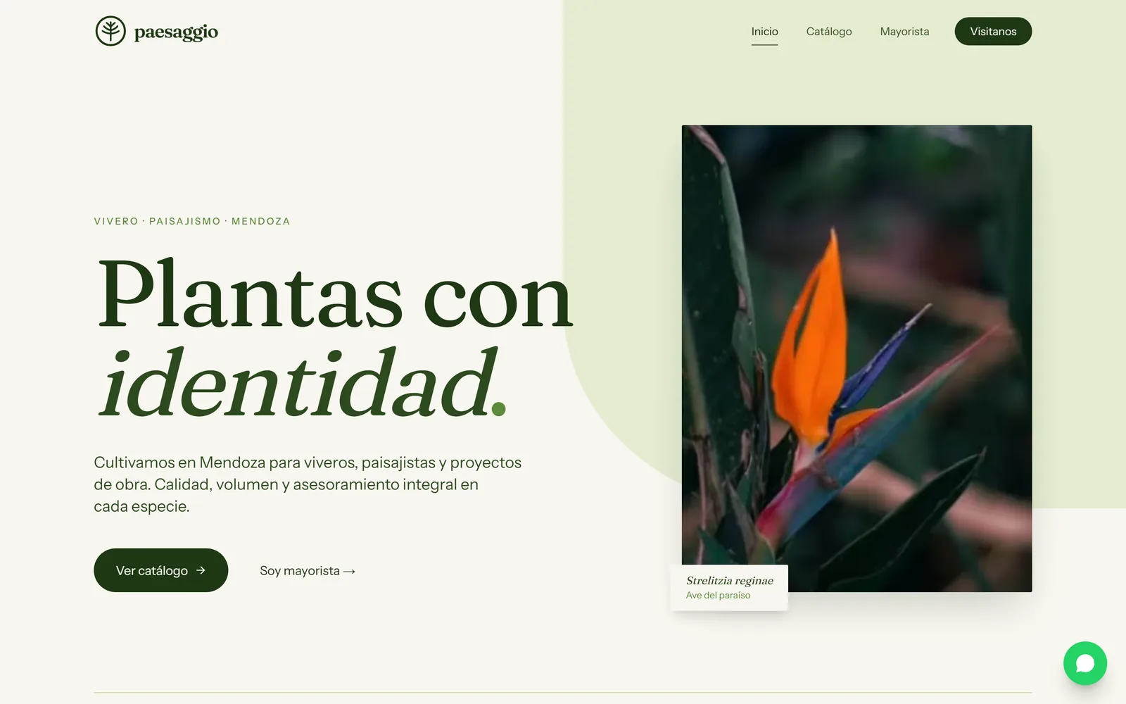 Vista de escritorio del proyecto Paesaggio